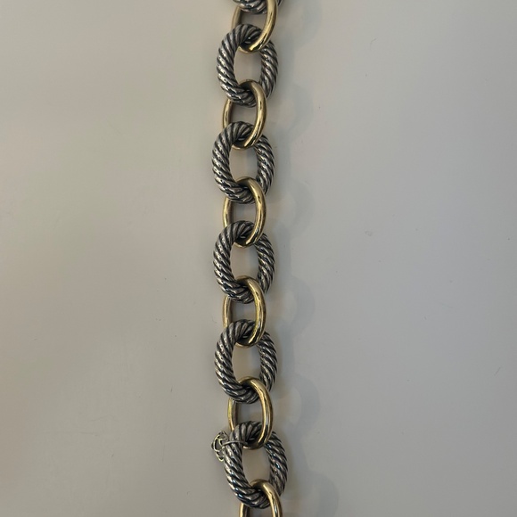 David Yurman OVAL LINK CHAIN BRACELET Sterling Silver with 18K Yellow Gold - Picture 6 of 6